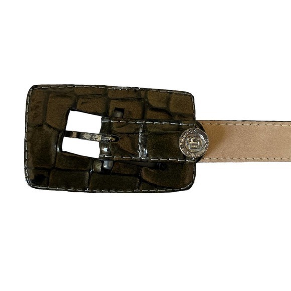 Leatherock Size 32 Small Genuine Leather Alligator Print Belt Green - Picture 4 of 7